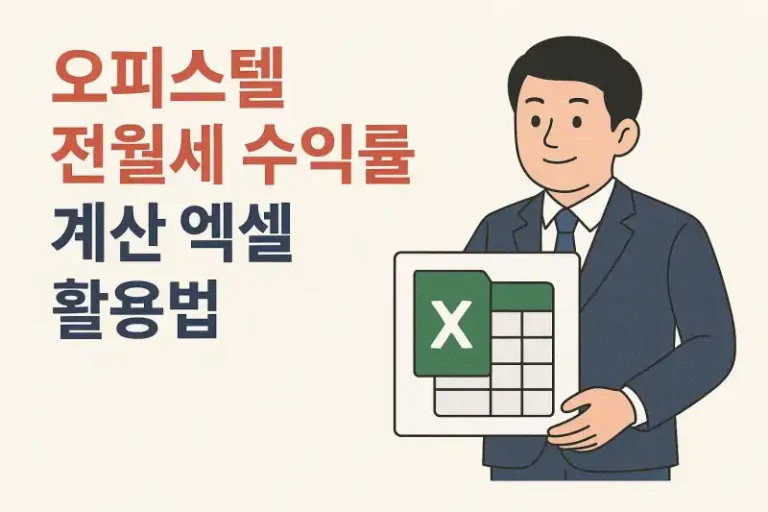 오피스텔 전월세 수익률 계산 엑셀 활용법