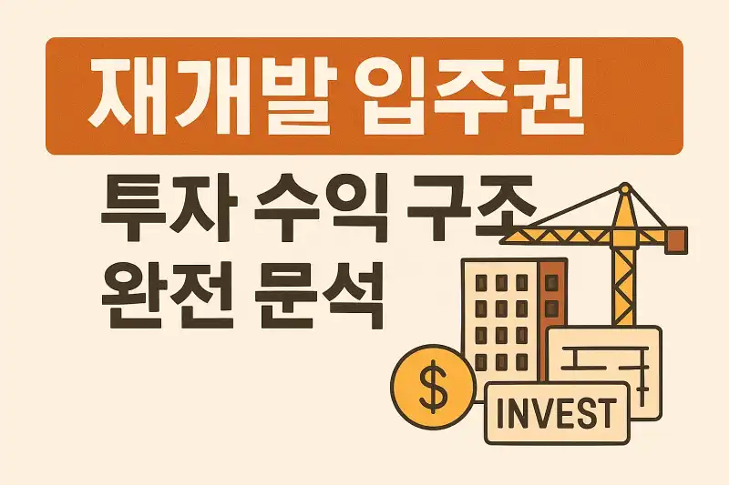 재개발 입주권 투자 수익 구조 완전 분석!