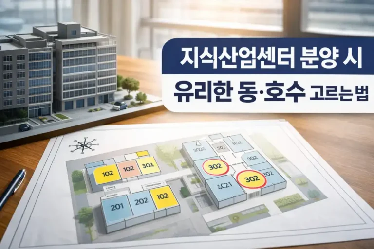 지식산업센터 분양 시 유리한 동·호수 고르는 법