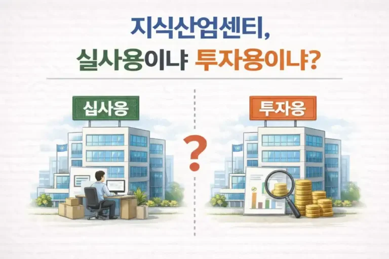 지식산업센터, 실사용이냐 투자용이냐?