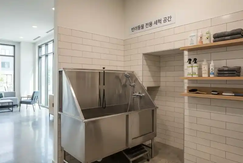 반려동물 전용 세척 공간이 있는 공동주택 편의시설