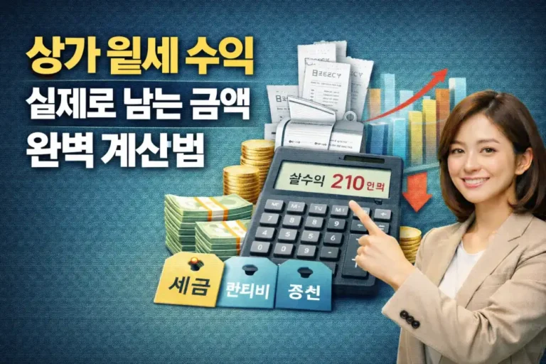 상가 월세 수익 실제로 남는 금액 완벽 계산법