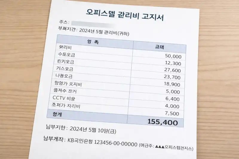 오피스텔 관리비 부담? 세입자가 내야 하는 항목 총정리