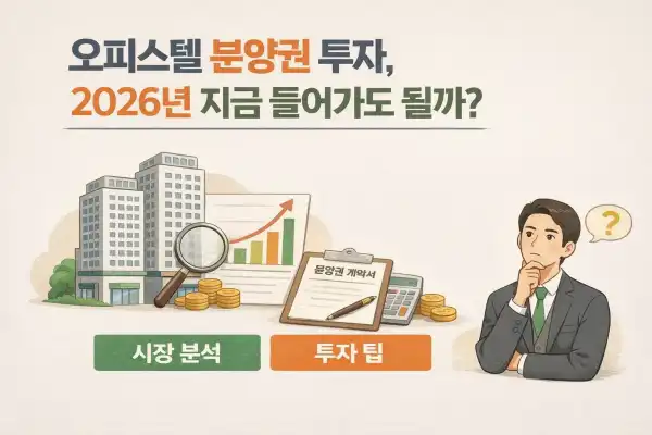 오피스텔 분양권 투자, 2026년 지금 들어가도 될까? 시장 분석부터 투자 팁까지