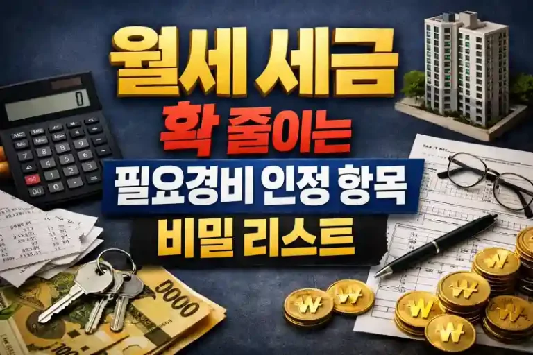 월세 세금 확 줄이는 필요경비 인정 항목 비밀 리스트