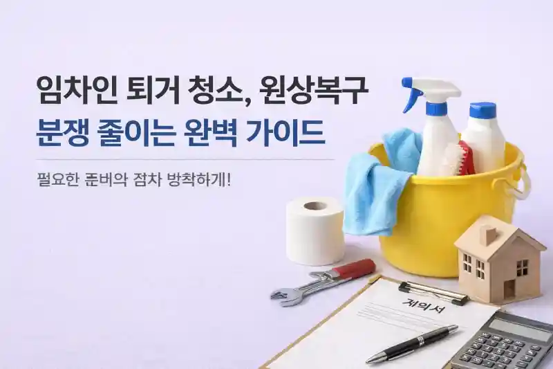 임차인 퇴거 청소, 원상복구 분쟁 줄이는 완벽 가이드
