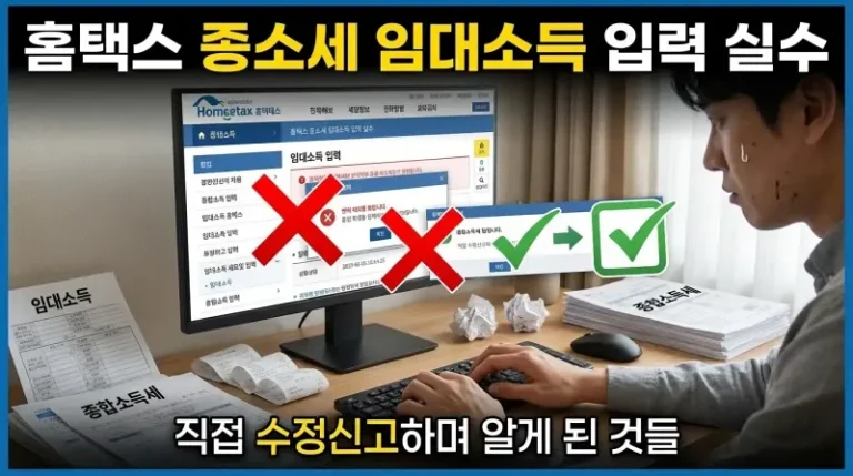 홈택스 종소세 임대소득 입력 실수, 직접 수정신고하며 알게 된 것들