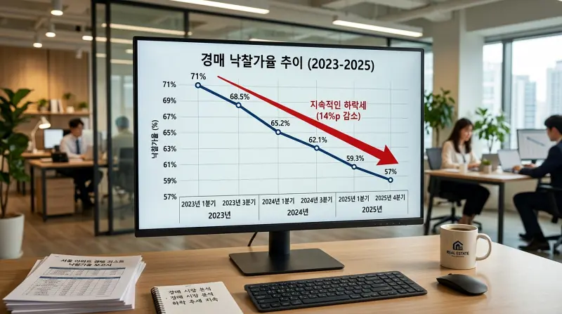 경매 낙찰가율 하락 그래프 