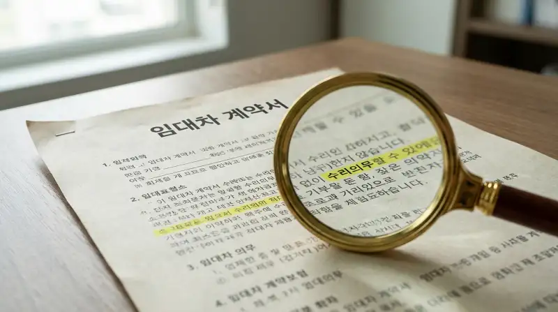 계약서 수리 의무 조항 클로즈업