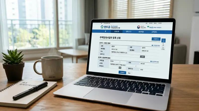 렌트홈 웹사이트 화면 예시
