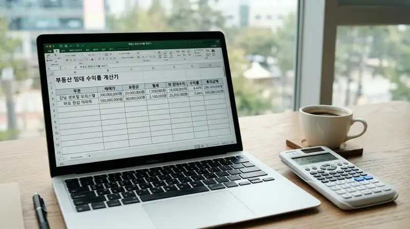 수익률 계산 스프레드시트 클로즈업