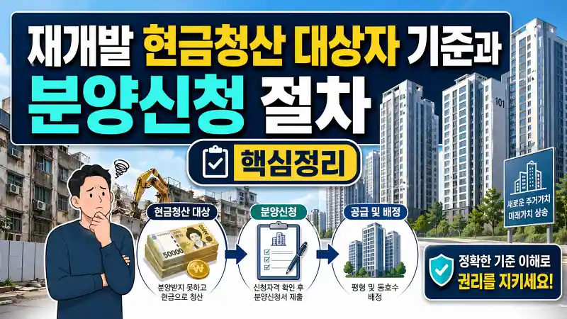 재개발 현금청산 대상자 기준과 분양신청 절차