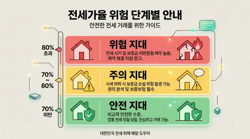 전세가율 위험도 3단계 다이어그램