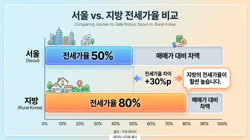 전세가율 지역 비교 차트