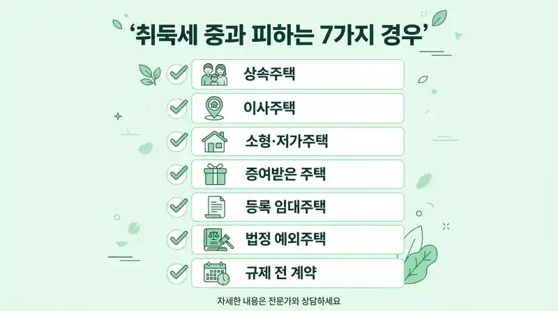 취득세 중과 피하는 7가지 경우