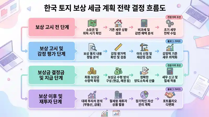 토지보상 세금 플래닝 단계별 순서도