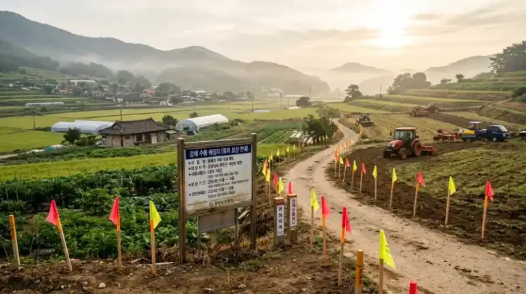 한국 농촌 토지 수용 현장