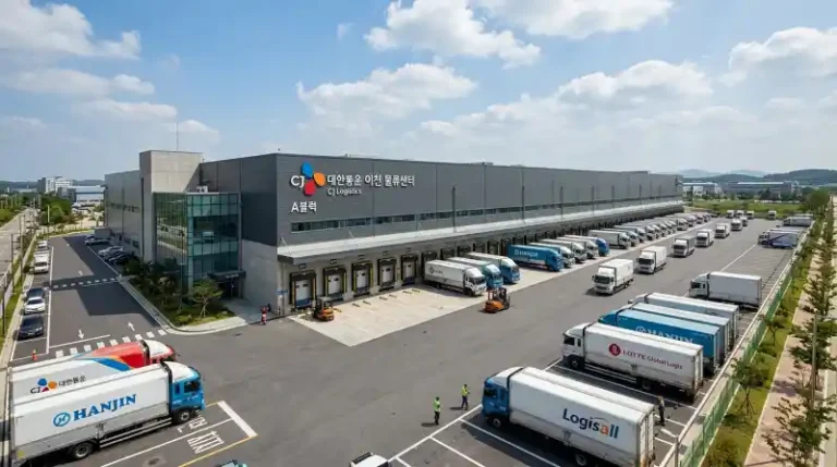 현대적 물류센터 외관