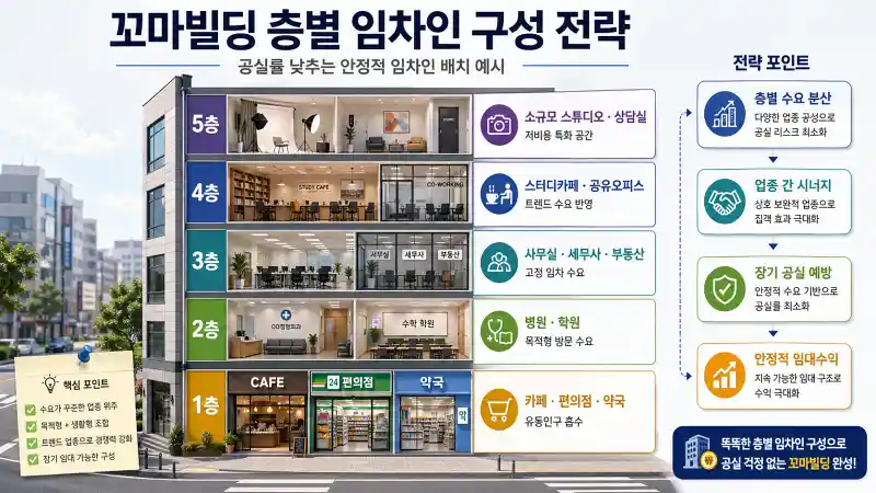 꼬마빌딩 층별 임차인 구성 예시