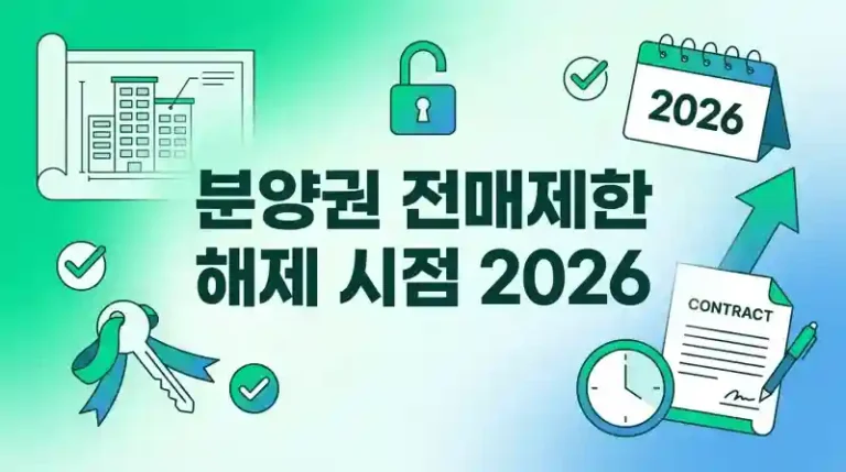 분양권 전매제한 해제 시점 2026