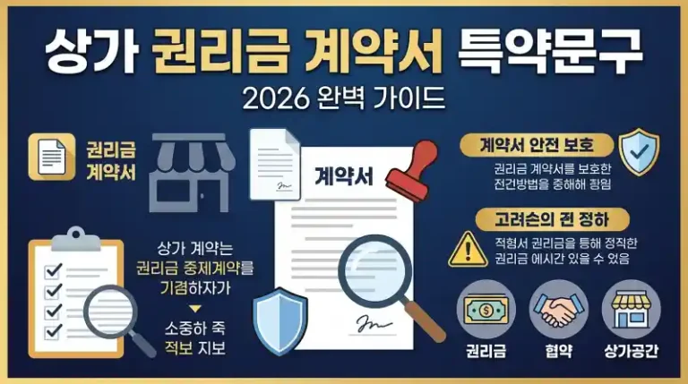 상가 권리금 계약서 특약 문구 2026 완벽 가이드