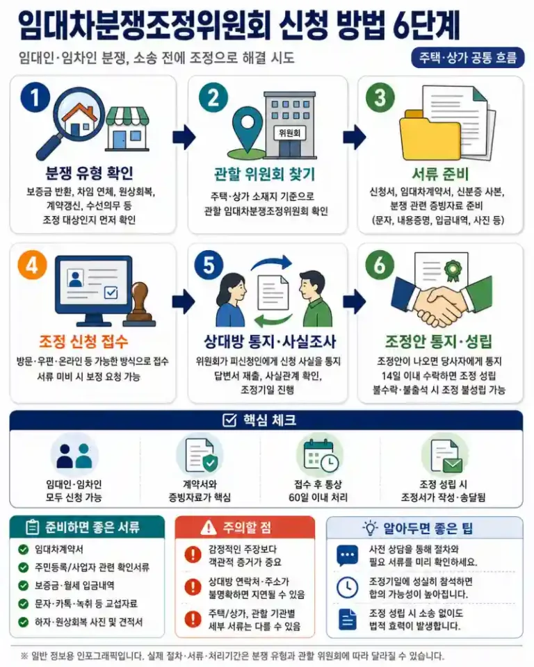 임대차분쟁조정위원회 신청 방법 6단계