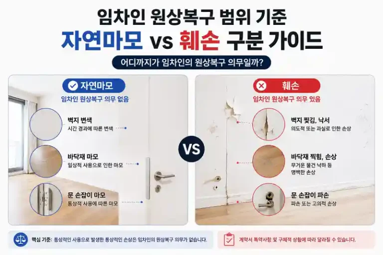 임차인 원상복구 범위 기준 자연마모 훼손 구분 가이드