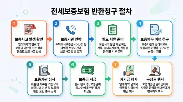 전세보증보험 반환청구 절차표