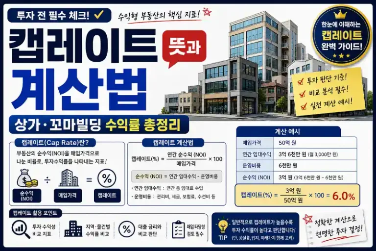 캡레이트 뜻과 계산법: 상가·꼬마빌딩 수익률 총정리