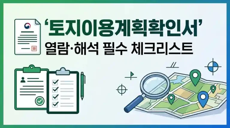 토지이용계획확인서 열람·해석 필수 체크리스트