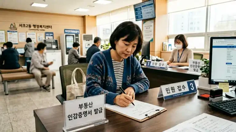 행정복지센터 민원 접수 장면