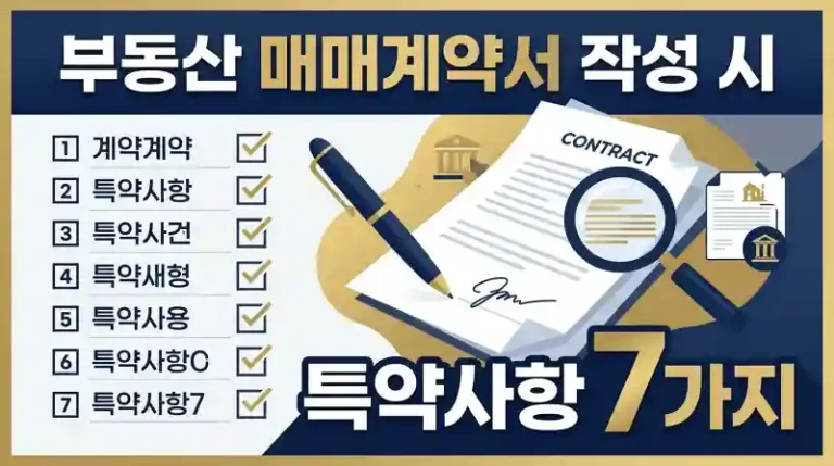 부동산 매매계약서 작성 시 특약사항 7가지