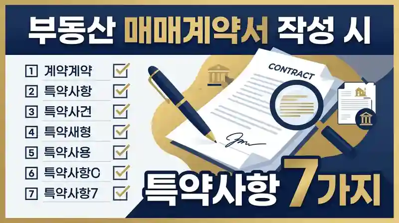 부동산 매매계약서 작성 시 특약사항 7가지