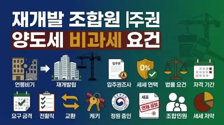 재개발 조합원 입주권 양도세 비과세 요건