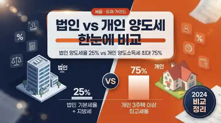 법인 부동산 양도세 vs 개인 양도세 2026