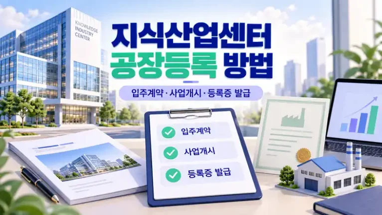 지식산업센터 공장등록 입주계약 사업개시 등록증 발급 절차