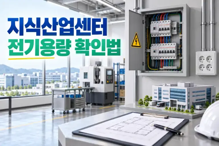 지식산업센터 전기용량 확인을 위한 분전반과 공장 설비
