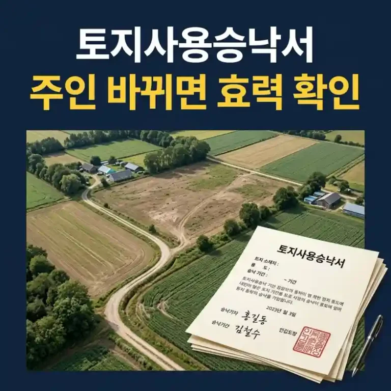 맹지 진입로 확보를 위해 이웃 토지 소유자에게 받은 토지사용승낙서와 인감도장
